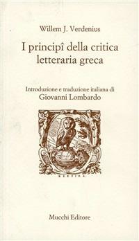 I principi della critica letteraria greca - Willem Verdenius - copertina