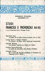 Studi francesi e provenzali 1984-85