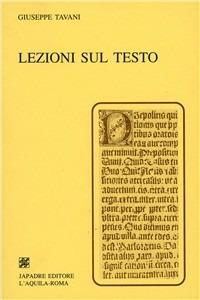 Lezioni sul testo - Giuseppe Tavani - copertina