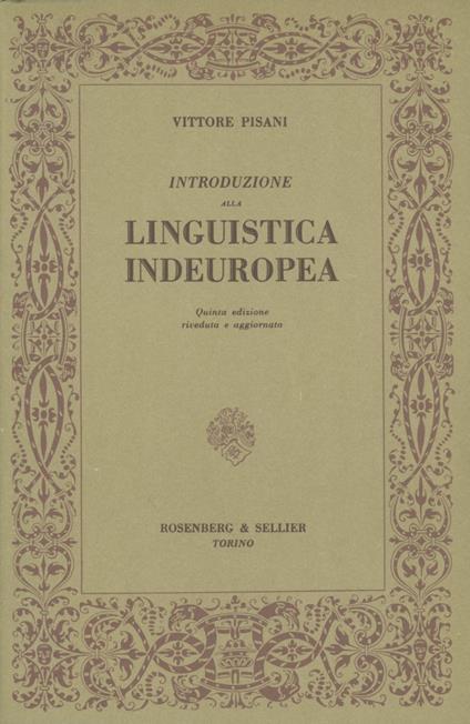 Introduzione alla linguistica indeuropea - Vittore Pisani - copertina
