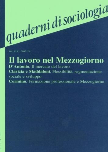 Quaderni di sociologia. Vol. 29: Il lavoro nel Mezzogiorno. - copertina