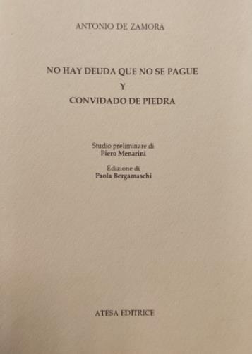 No hay deuda que no se pague-Convidado de piedra - Antonio de Zamora - copertina