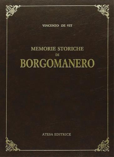 Memorie storiche di Borgomanero - Vincenzo De Vit - copertina