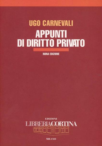 Appunti di diritto privato - Ugo Carnevali - copertina