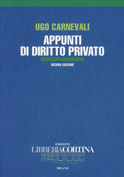 Appunti di diritto privato - Ugo Carnevali - copertina