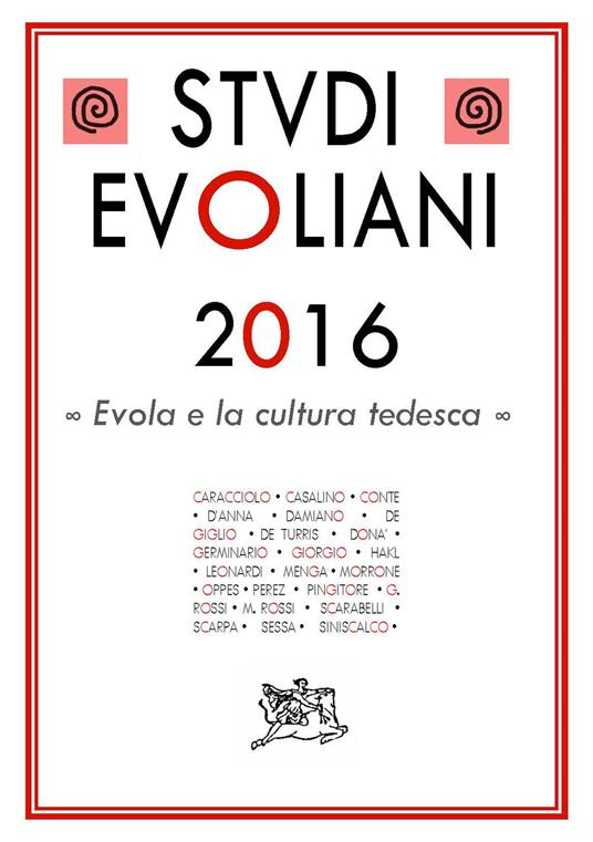 Studi evoliani 2016. Evola e la cultura tedesca - copertina