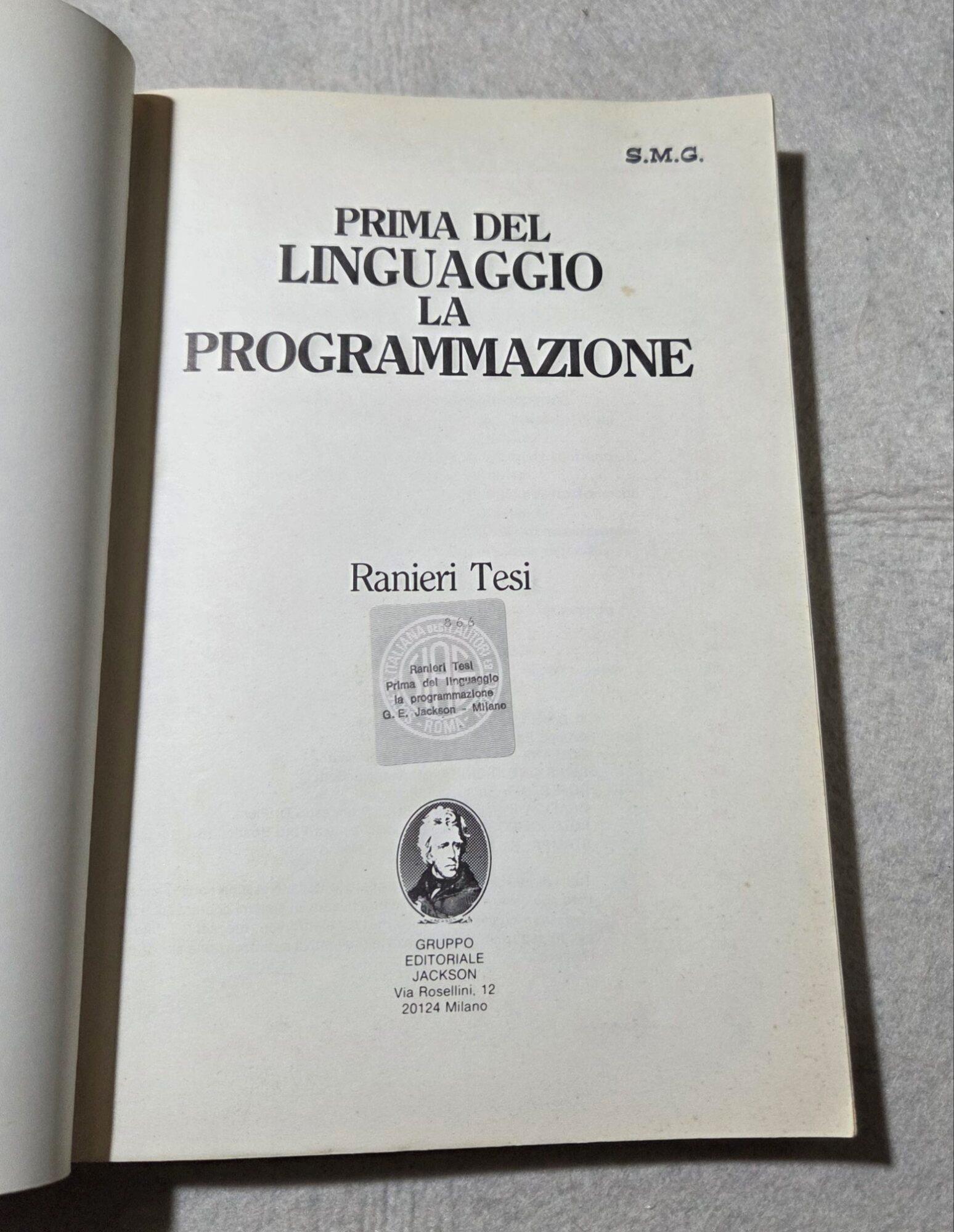 Prima del linguaggio la programmazione
