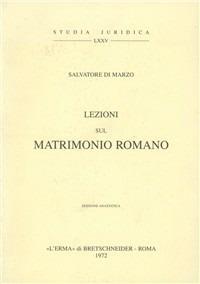 Lezioni sul matrimonio romano (1) (1919) - Salvatore Di Marzo - copertina