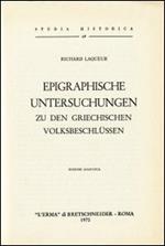 Epigraphische Untersuchungen zu den griechischen Volkbeschlüssen (1927)