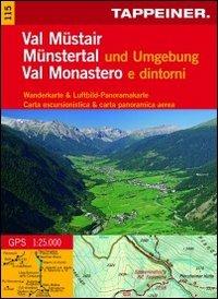 Cartina Val Monastero e dintorni. Carta escursionistica & carta panoramica aerea. Ediz. multilingue - copertina