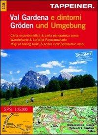 Cartina val Gardena e dintorni. Ediz. multilingue - copertina