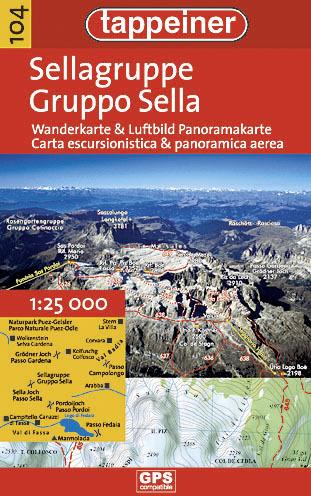 Gruppo Sella. Carta escursionistica & panoramica aerea 1:25.000. Ediz. italiana e tedesca - copertina