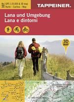 Lana e dintorni. Carta escursionistica & panoramica aerea 1:25.000. Ediz. italiana e tedesca