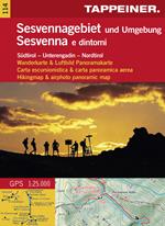 Sesvenna e dintorni. Carta escursionistica & panoramica aerea 1:25.000. Ediz. italiana, inglese e tedesca