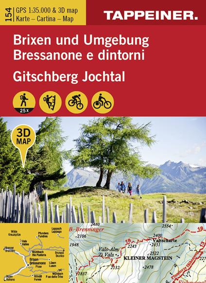 Brixen un Umgebung-Bressanone e dintorni. Cartina topografica 1:35000. Con panoramiche 3D. Ediz. bilingue - copertina