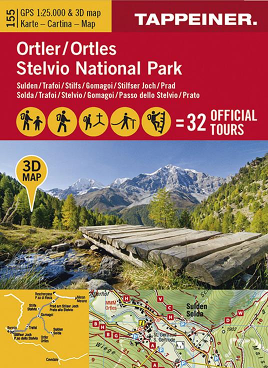 Ortler/Stelvio national park. Carta 3D - copertina