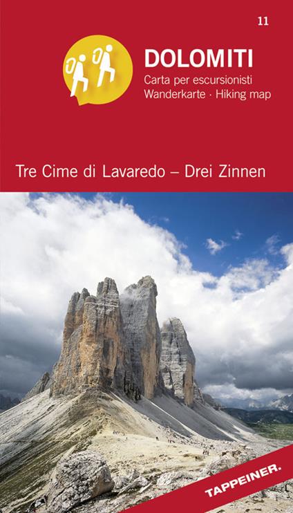 Dolomiti. Tre cime di Lavaredo. Carta panoramica 360° - copertina
