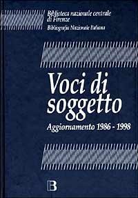 Voci di soggetto. Aggiornamento 1986-1998 - copertina