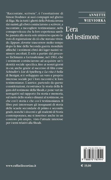 L'era del testimone - Annette Wieviorka - 2