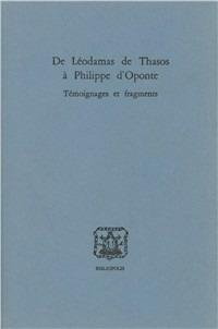 De Léodamas de Thasos à Philippe d'Oponte - copertina