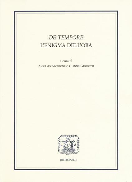 «De tempore». L'enigma dell'ora - copertina
