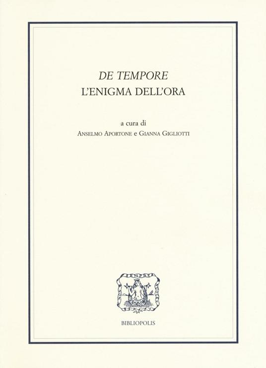 «De tempore». L'enigma dell'ora - copertina