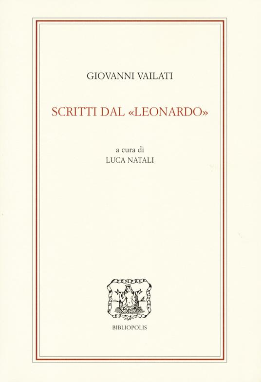 Scritti dal «Leonardo» - Giovanni Vailati - copertina