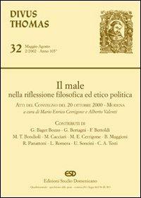 Il male nella riflessione filosofica ed etico politica. Atti del Convegno (Modena, 20 ottobre 2000) - copertina