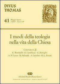 I modi della teologia nella vita della Chiesa - copertina
