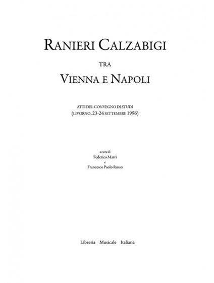 Ranieri Calzabigi tra Vienna e Napoli - copertina