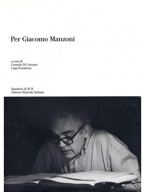 Per Giacomo Manzoni - copertina