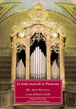 Le fonti musicali in Piemonte. Vol. 3: Asti e provincia