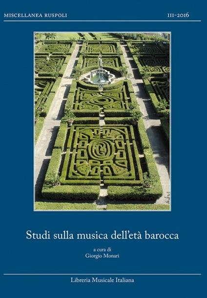 Studi sulla musica dell'età barocca - copertina