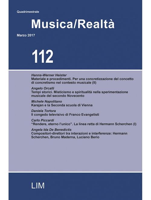 Musica/realtà (2017). Vol. 112: Marzo. - copertina