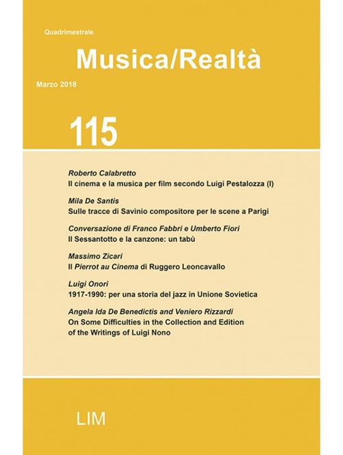Musica/realtà (2018). Vol. 115: Marzo. - copertina