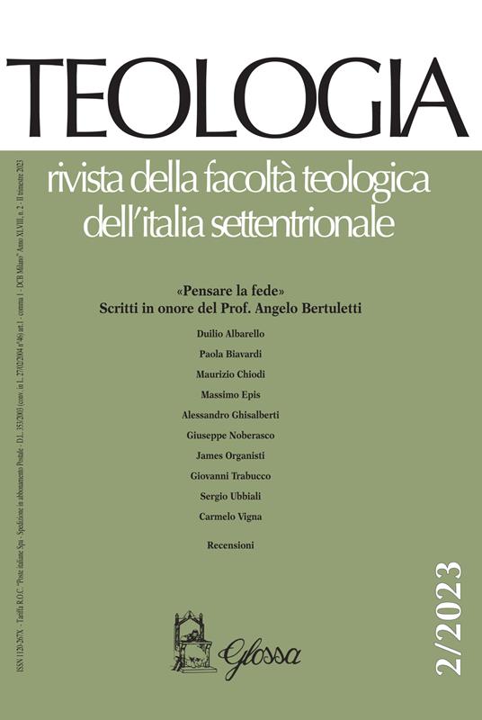 Teologia. Rivista della facoltà teologica dell'Italia settentrionale (2023). Vol. 2 - copertina