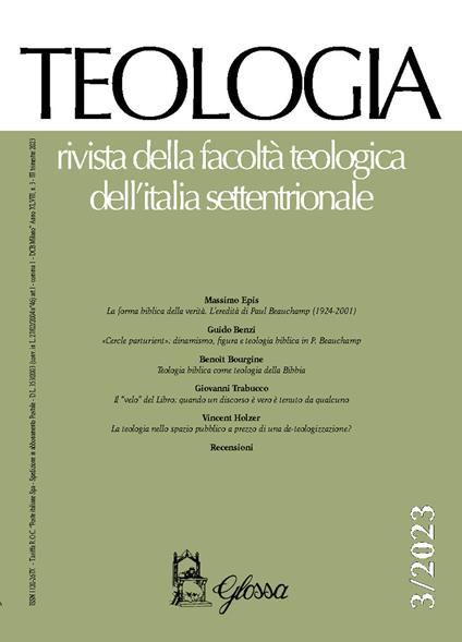 Teologia. Rivista della facoltà teologica dell'Italia settentrionale (2023). Vol. 3 - copertina
