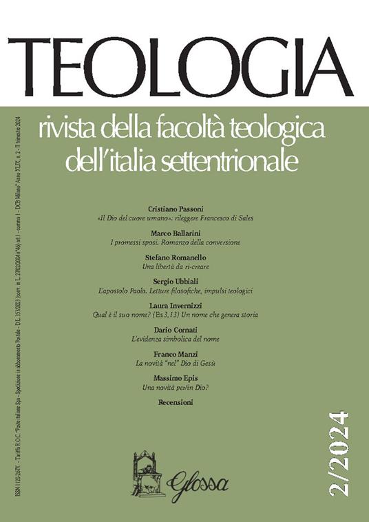 Teologia. Rivista della facoltà teologica dell'Italia settentrionale (2024). Vol. 2 - copertina