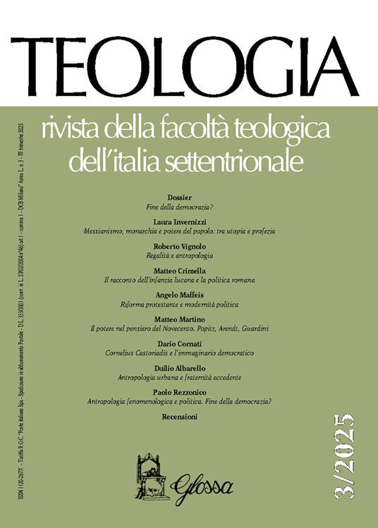 Teologia. Rivista della facoltà teologica dell'Italia settentrionale (2025). Vol. 3 - copertina