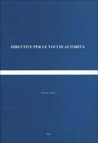 Direttive per le voci di autorità - copertina
