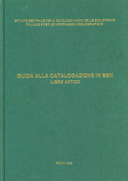 Guida alla catalogazione in SBN - copertina