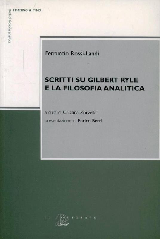 Scritti su Gilbert Ryle e la filosofia analitica - Ferruccio Rossi Landi - copertina