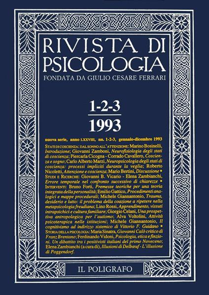 Rivista di psicologia (1993) vol. 1-3. Gennaio-dicembre - copertina