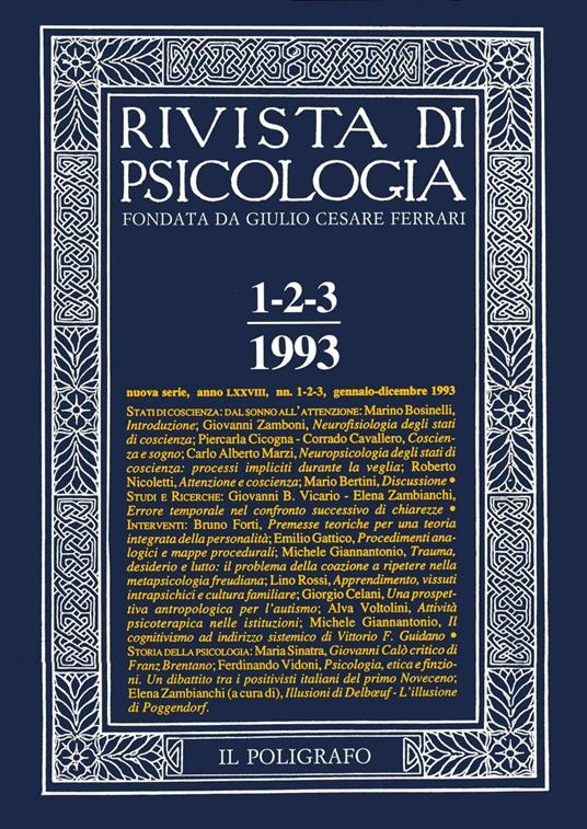 Rivista di psicologia (1993) vol. 1-3. Gennaio-dicembre - copertina