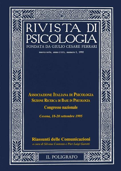 Rivista di psicologia (1995). Vol. 1 - copertina