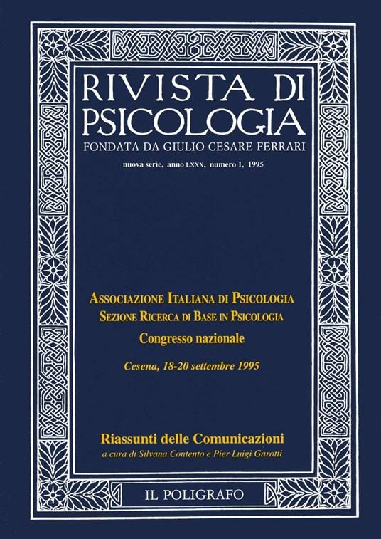 Rivista di psicologia (1995). Vol. 1 - copertina