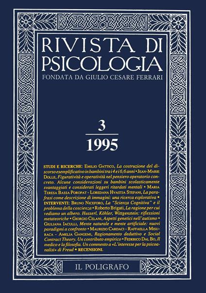 Rivista di psicologia (1995). Vol. 3 - copertina