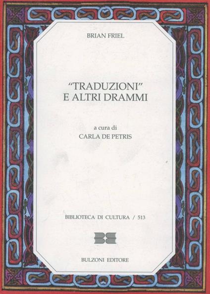 Traduzioni e altri drammi - Brian Friel - copertina