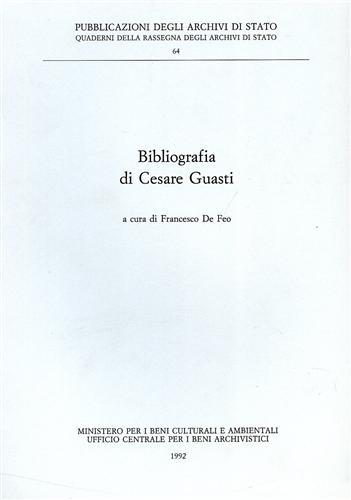 Bibliografia di Cesare Guasti - copertina