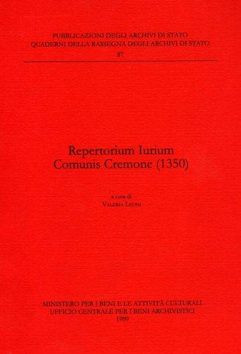 Repertorium iurium comunis Cremone (1350) - copertina